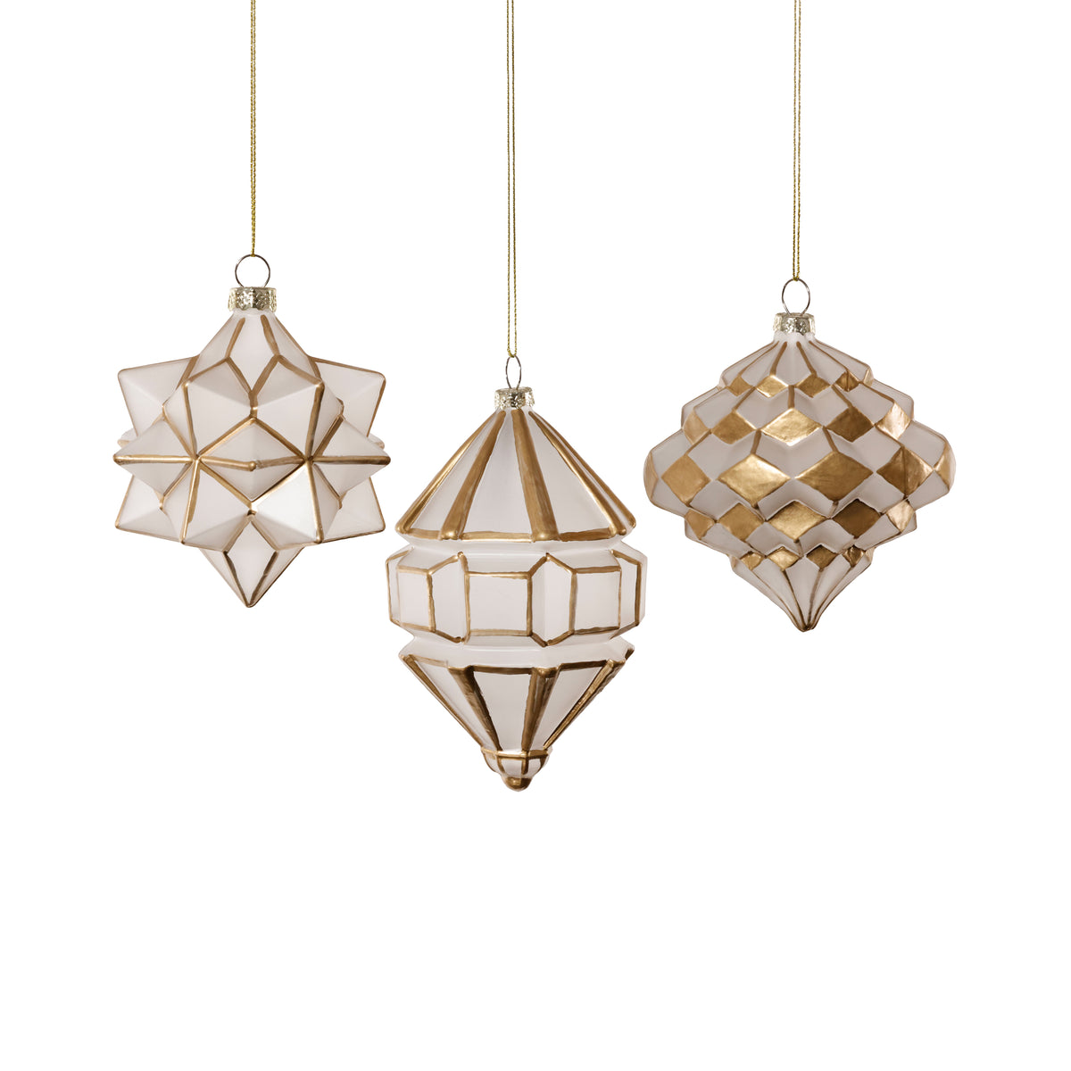 Lantern Style Glass Ornament - 3 Assorted Pieces