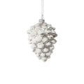 Matt Silver with Snow Glass Pine Cone Ornament