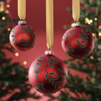 Leaf Pattern Glass Ball Ornament