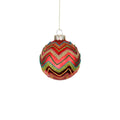 Multicolor Zigzag Glass Ball Ornament