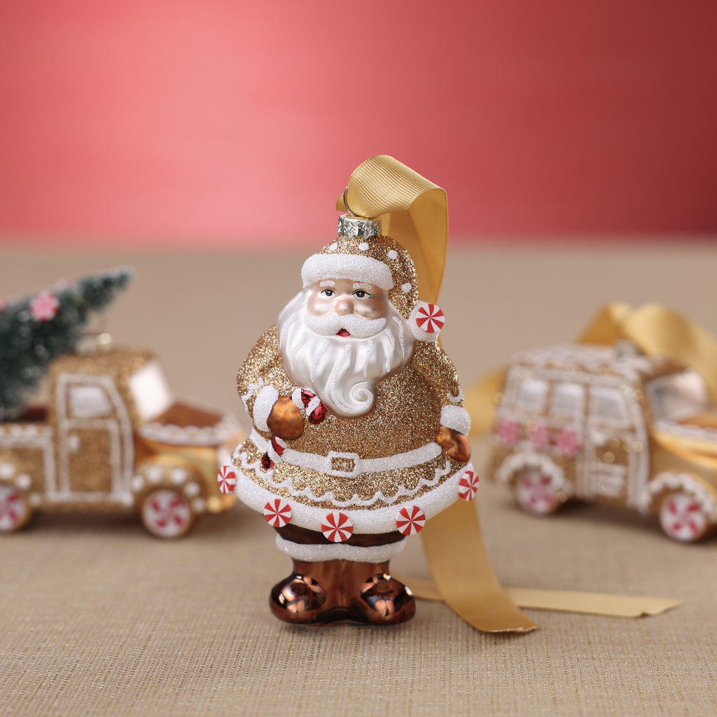 Santa Claus Glass Ornament