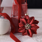Red Poinsettia Glass Ornament