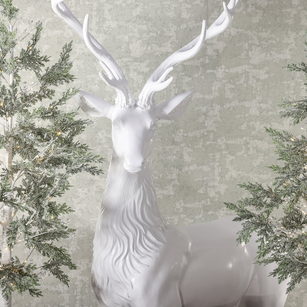 Nordic White Standing Deer