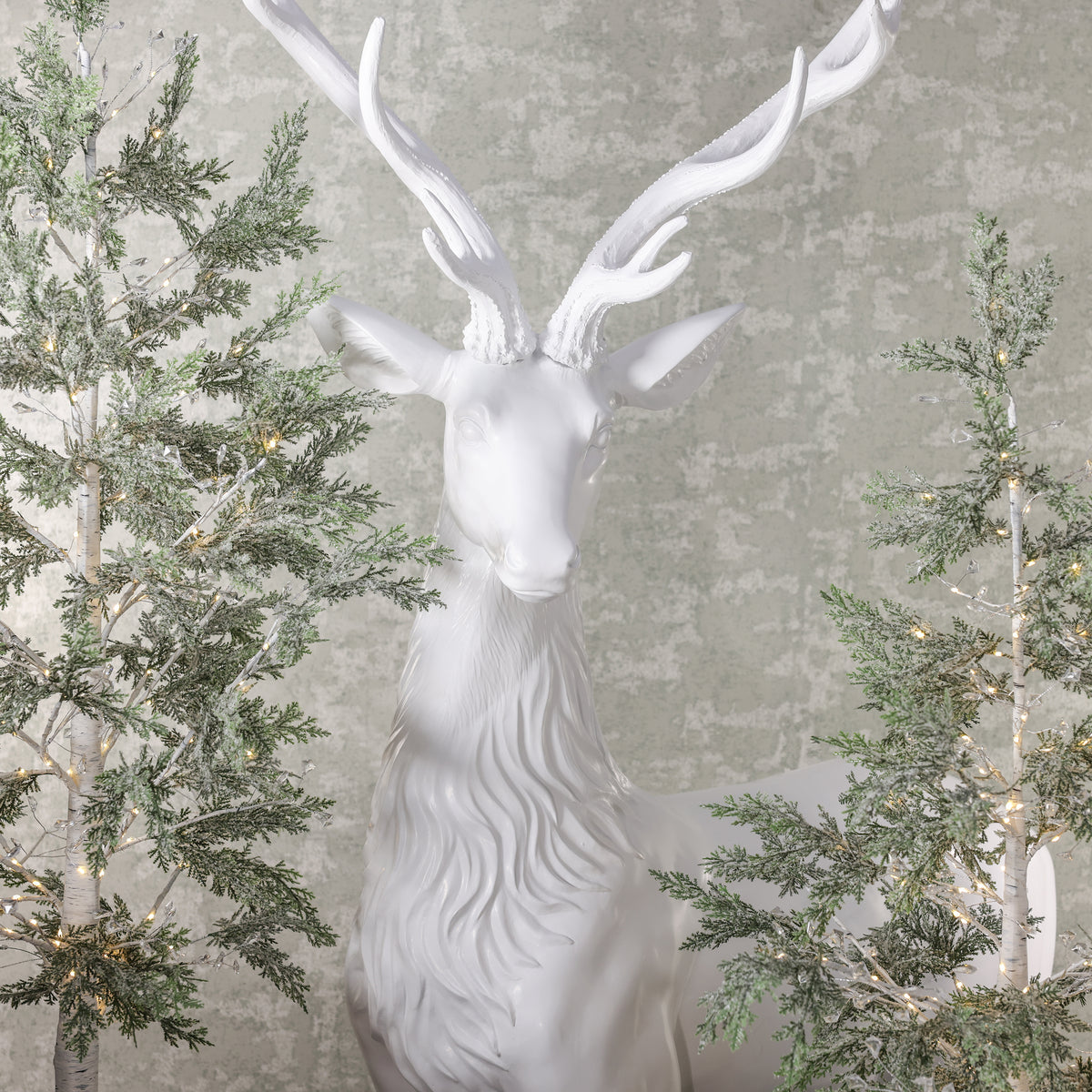 Nordic White Standing Deer