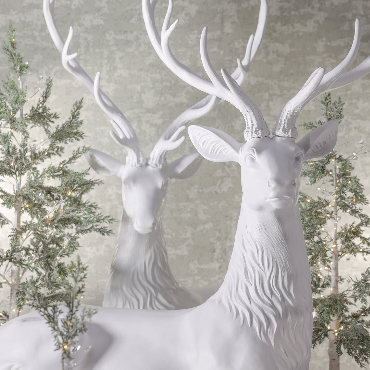 Nordic White Standing Deer
