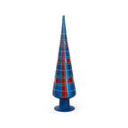 Plaid Glass Tree - 3 Assorted Sizes - Blue and Red