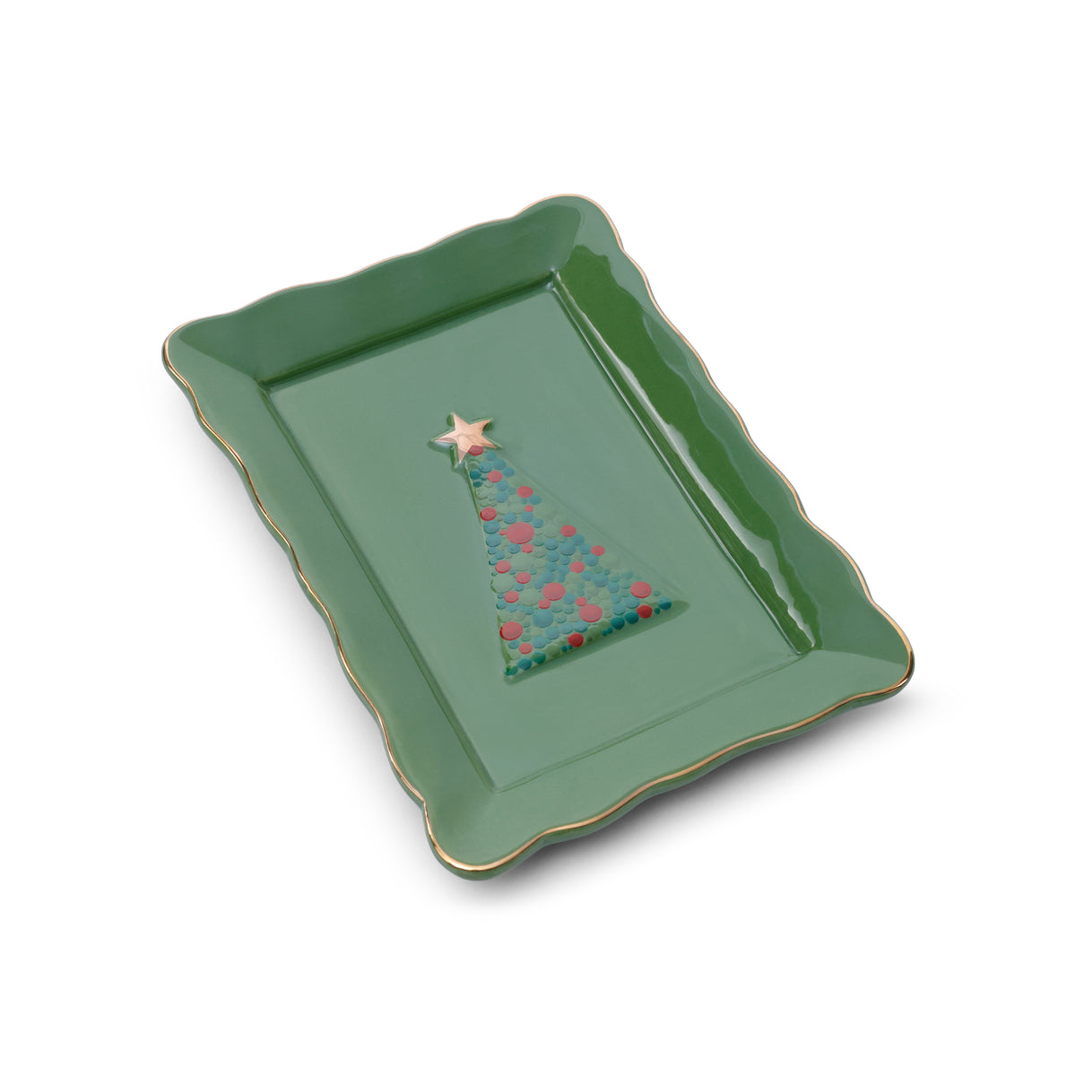 Ceramic Holiday Trinket Dish