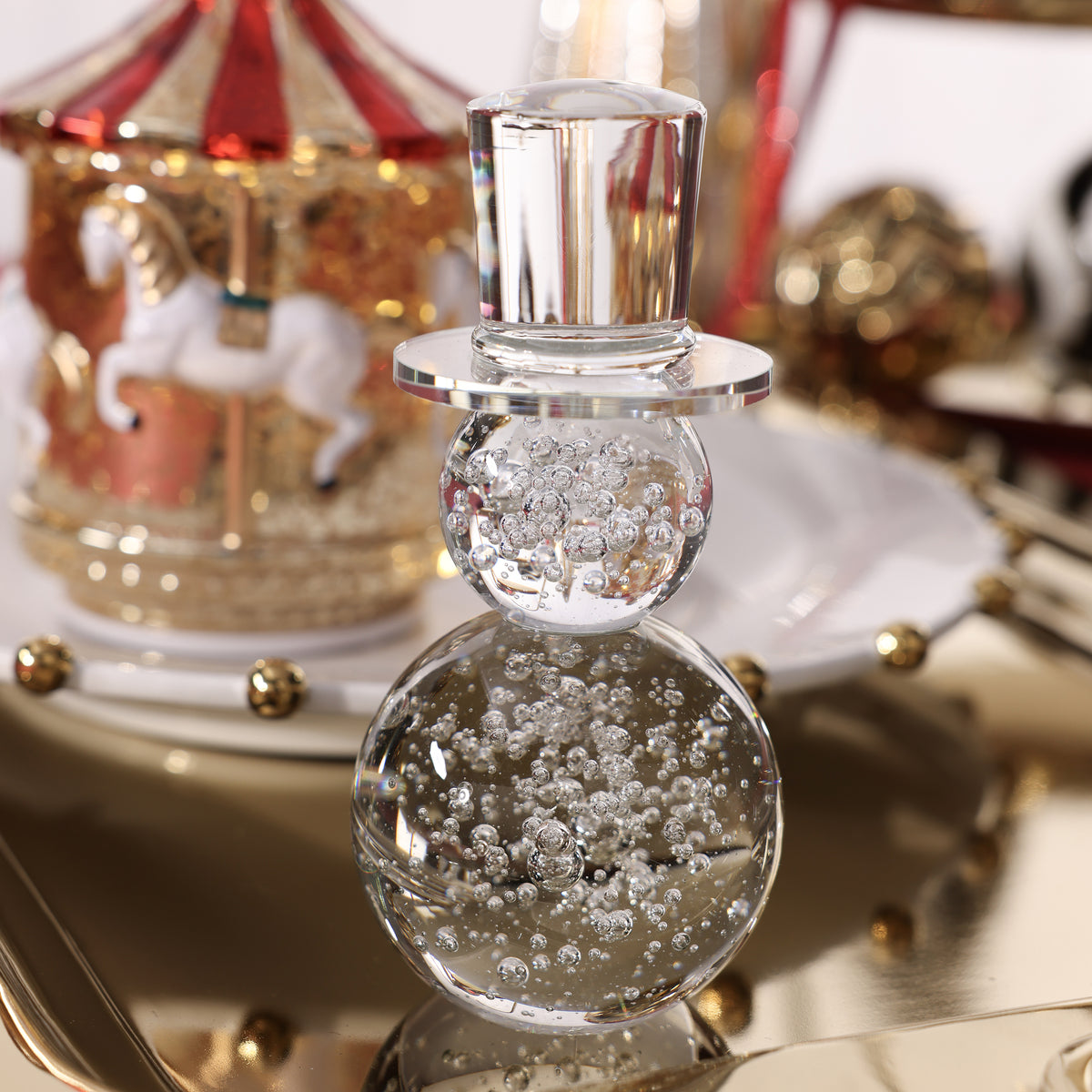 Icy Cold Crystal Glass Snowman