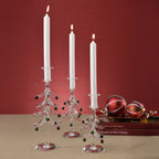 Holiday Tree Glass Taper Candle Holder