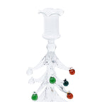 Holiday Tree Glass Taper Candle Holder