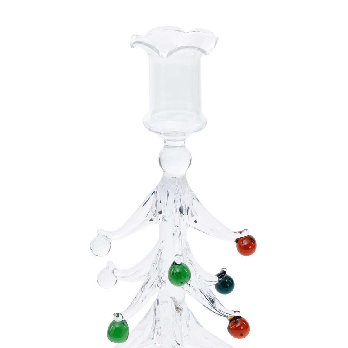 Holiday Tree Glass Taper Candle Holder