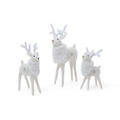 White Deer Wool Tabletop Decoration - 3 Assorted Sizes
