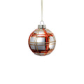 Plaid Ornament - Pearl, Gold & Red