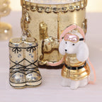 Golden Après-Ski Boots Glass Ornament