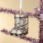 Golden Après-Ski Boots Glass Ornament