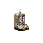 Golden Après-Ski Boots Glass Ornament