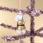 Après-Ski Poodle Glass Ornament