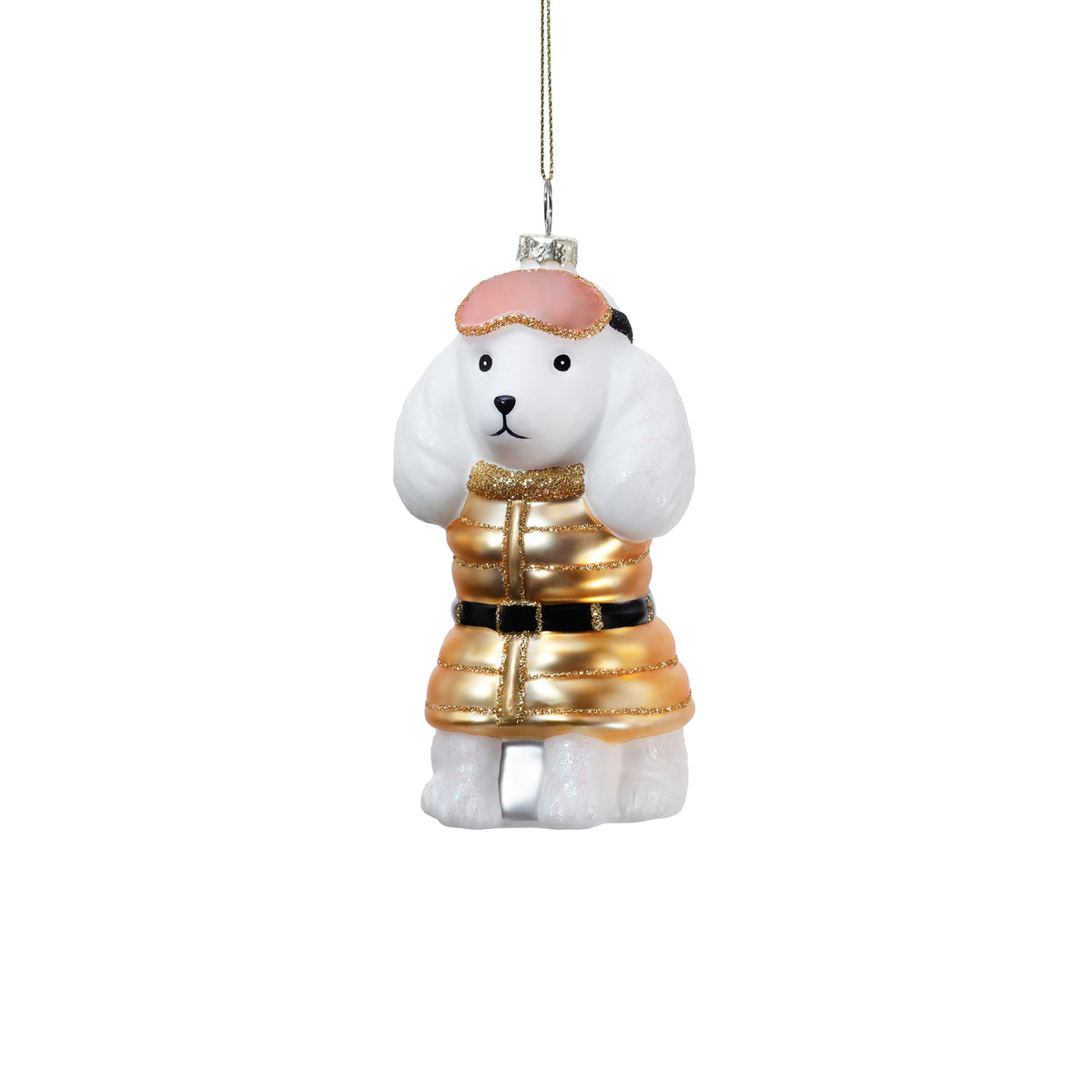 Après-Ski Poodle Glass Ornament