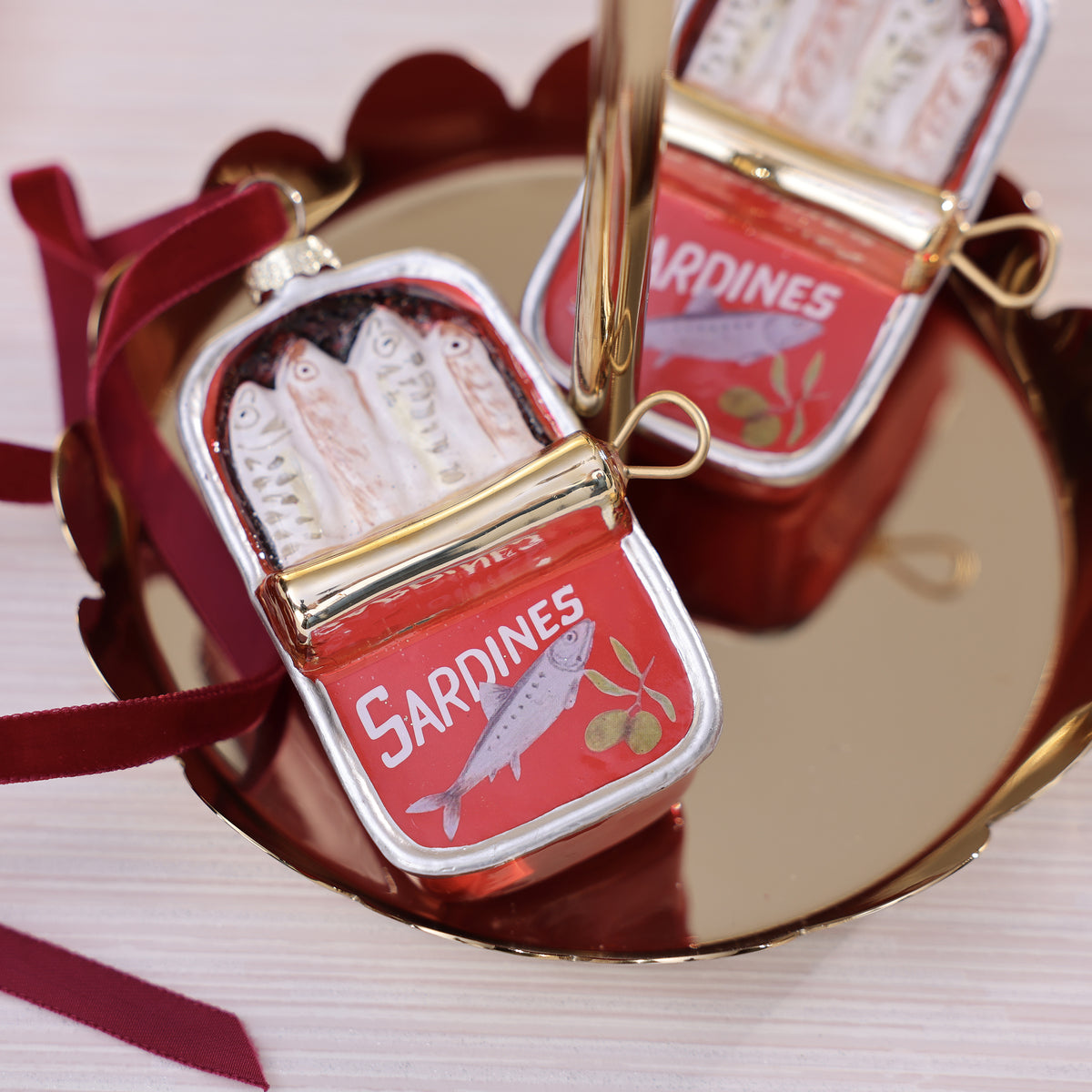 Sardine Can Glass Ornament