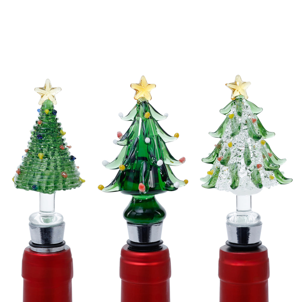 Glass Tree Bottle Stopper in Gift Box - 3 Assorted Designs