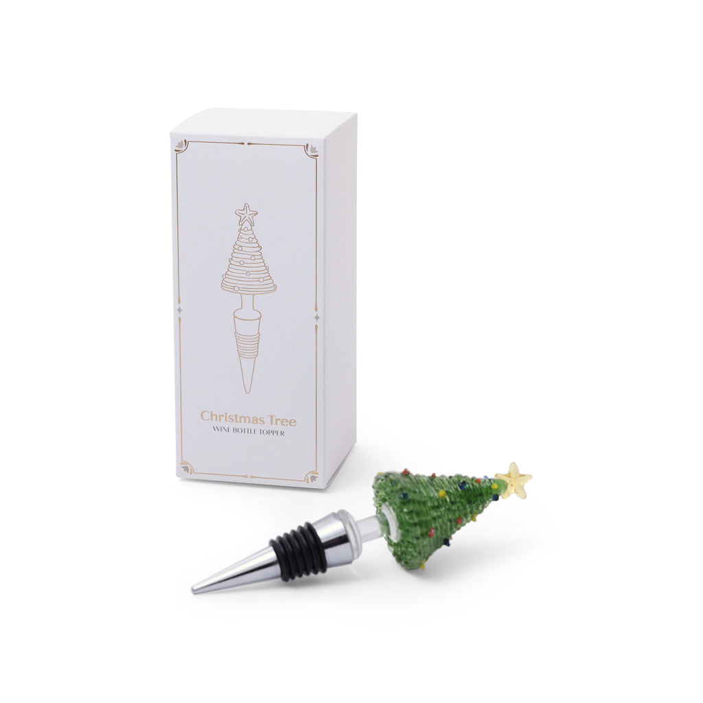 Glass Tree Bottle Stopper in Gift Box - 3 Assorted Designs