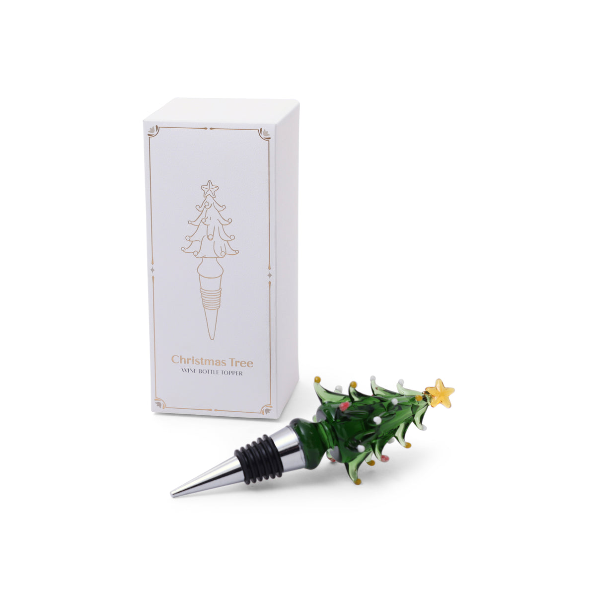 Glass Tree Bottle Stopper in Gift Box - 3 Assorted Designs