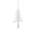 Clear Glass Snow Tree with White Glitter