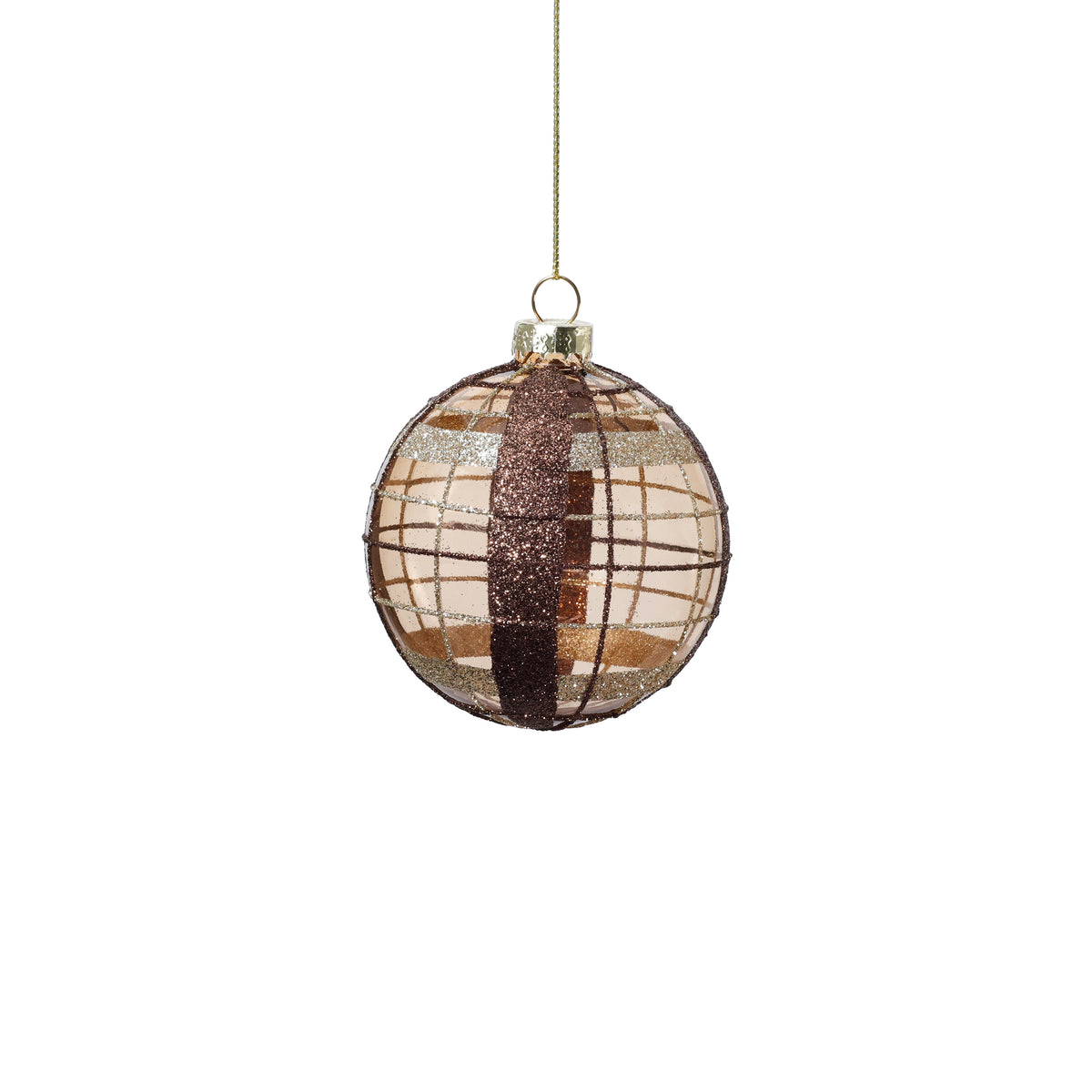 Lattice Ball Glass Ornament - Bronze
