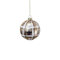 Champagne Tartan Glass Ball Ornament