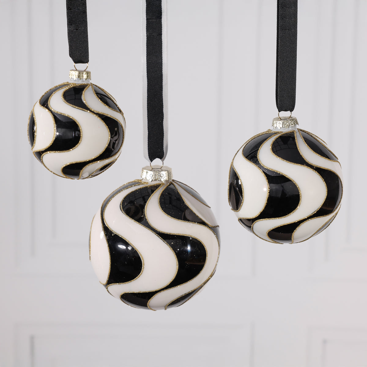 Midnight Flow Glass Ball Ornament