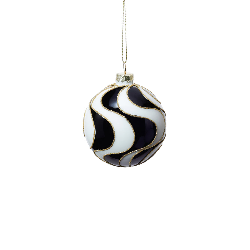 Midnight Flow Glass Ball Ornament