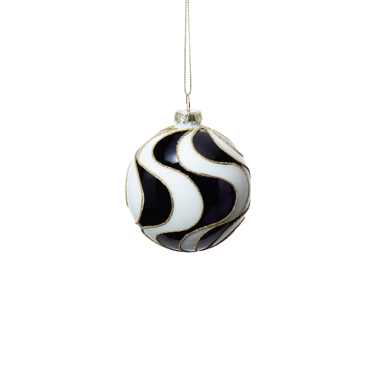 Midnight Flow Glass Ball Ornament