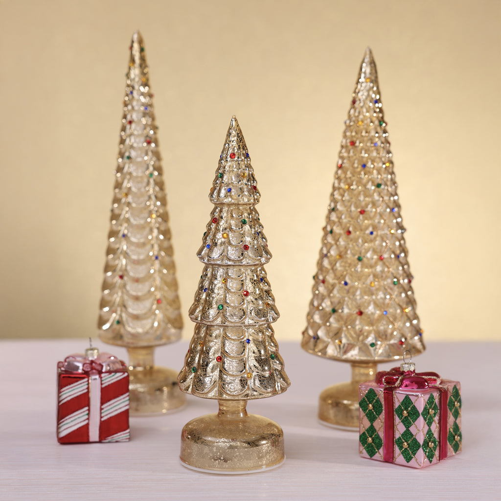 Jewel Twinkle Glass Tree - 3 Assorted Styles