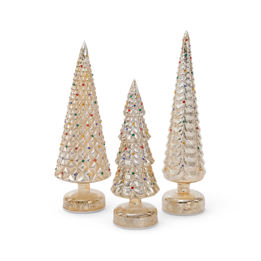 Jewel Twinkle Glass Tree - 3 Assorted Styles