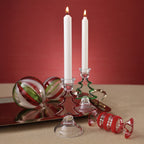 Christmas Tree Silhouette Glass Taper Candle Holder