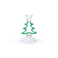 Christmas Tree Silhouette Glass Taper Candle Holder