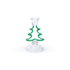 Christmas Tree Silhouette Glass Taper Candle Holder