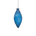 Glittered Sapphire Teardrop Ornament