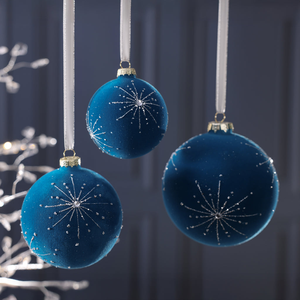 Celestial Sparkle Glass Ball Ornament
