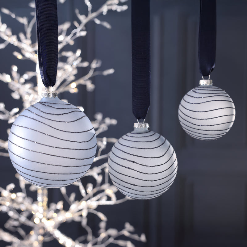 Glacier Swirl Glass Ball Ornament