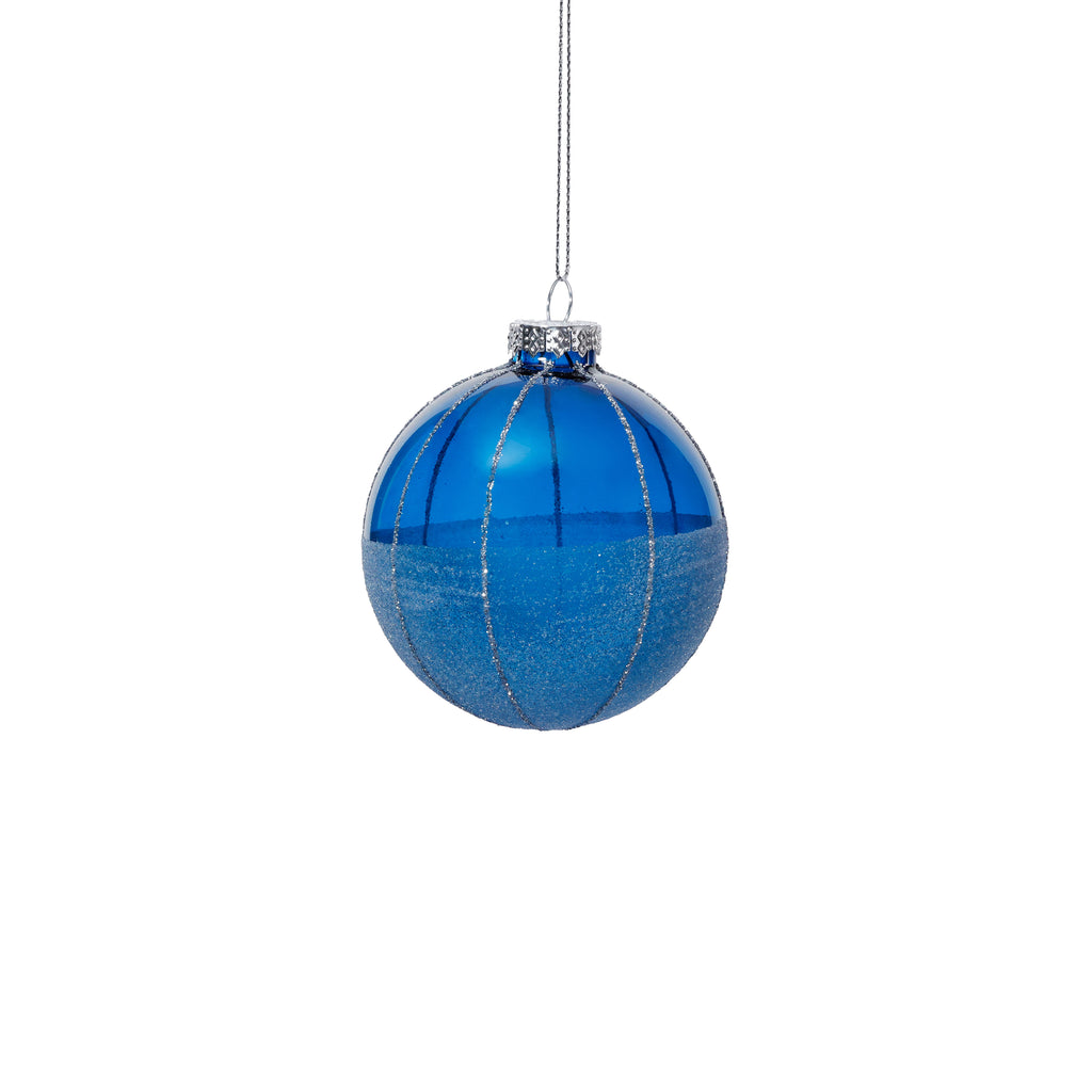Azure Meridian Glass Ball Ornament