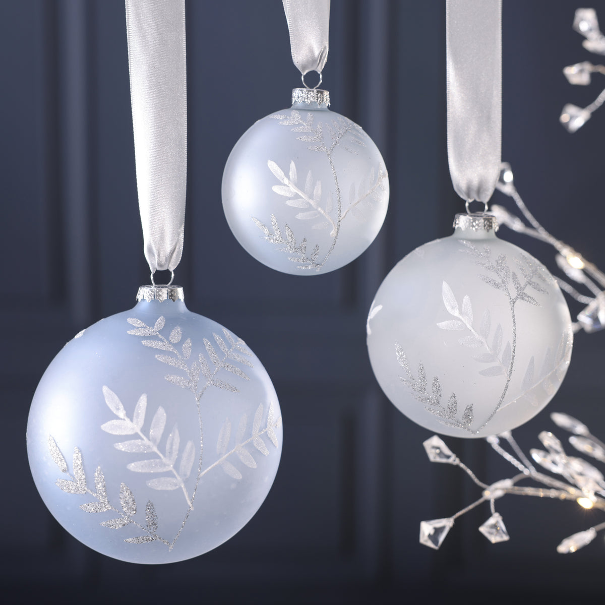 Glacier Fern Glass Ball Ornament
