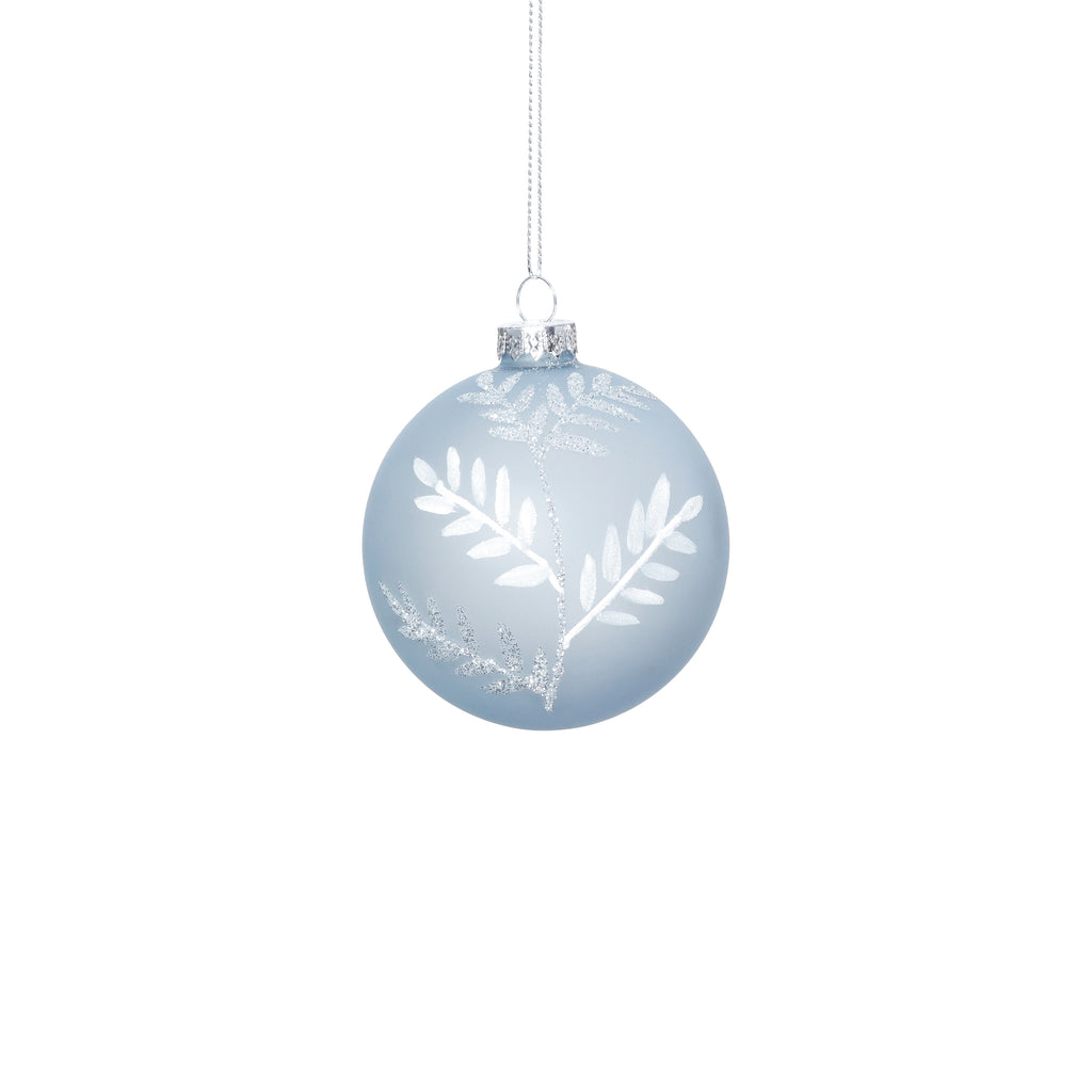 Glacier Fern Glass Ball Ornament
