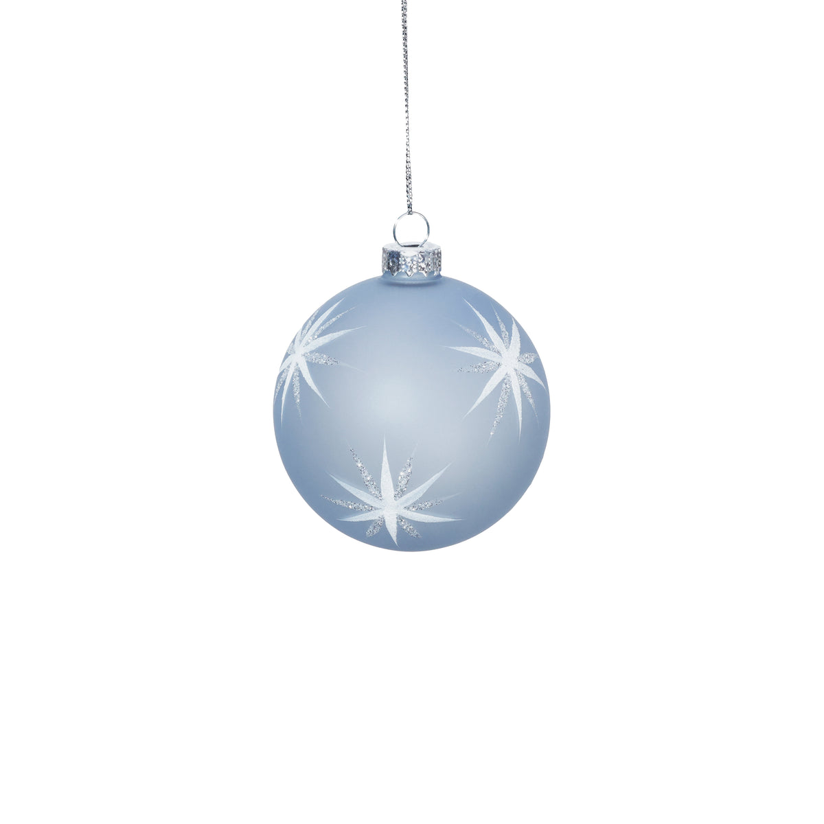 Arctic Starburst Frosted Glass Ball Ornament
