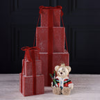 Bear with Skis Glass Ornament