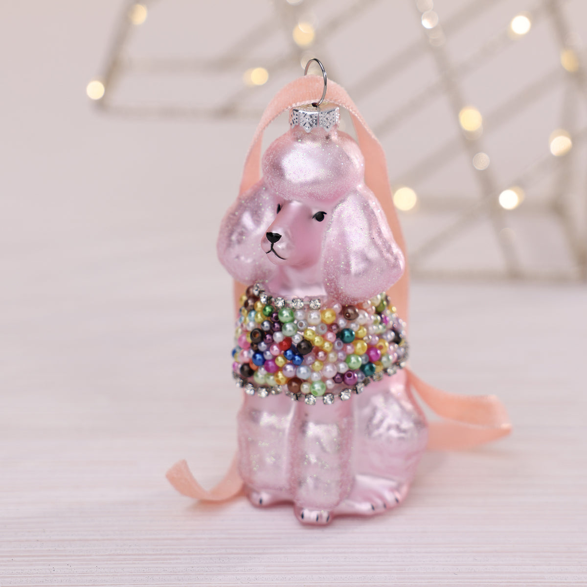 Glass Beaded Poodle Ornament