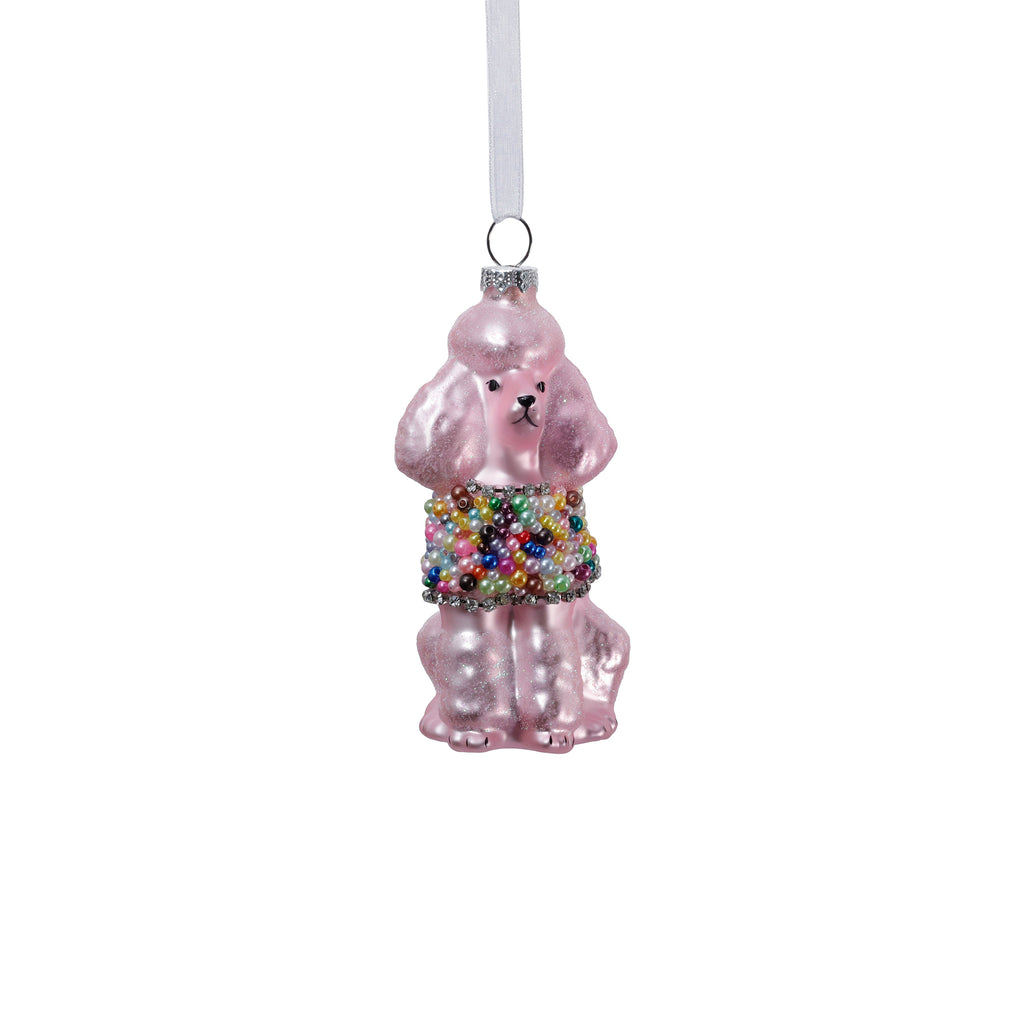 Glass Beaded Poodle Ornament