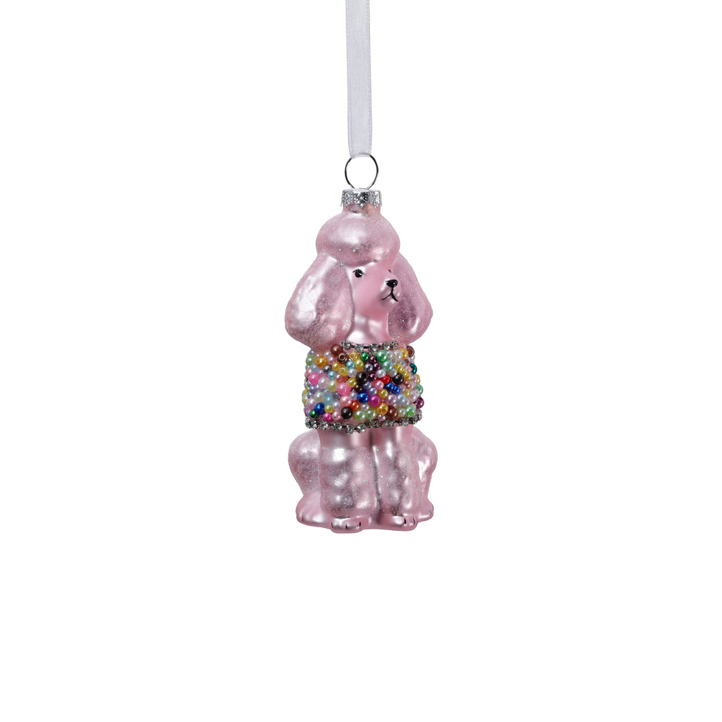 Glass Beaded Poodle Ornament
