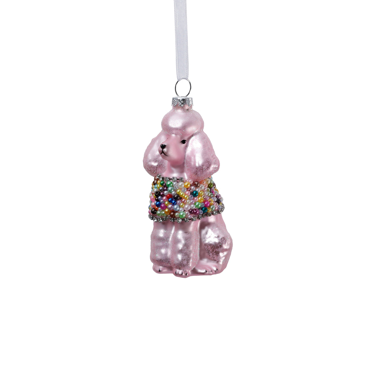Glass Beaded Poodle Ornament