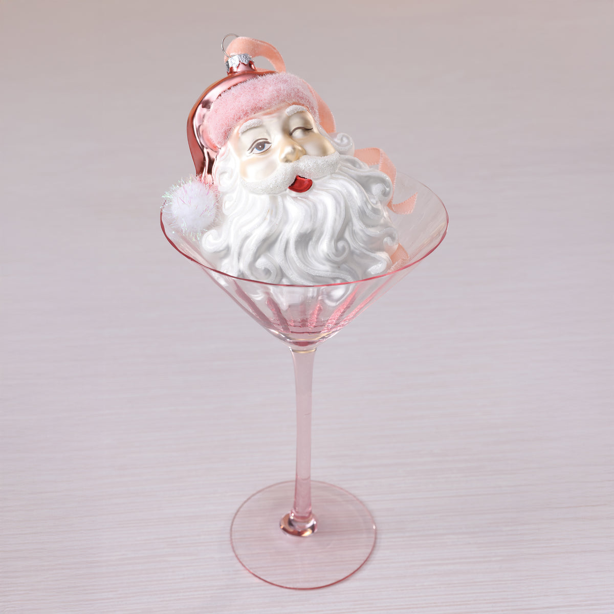 Nostalgic Santa Head Glass Ornament